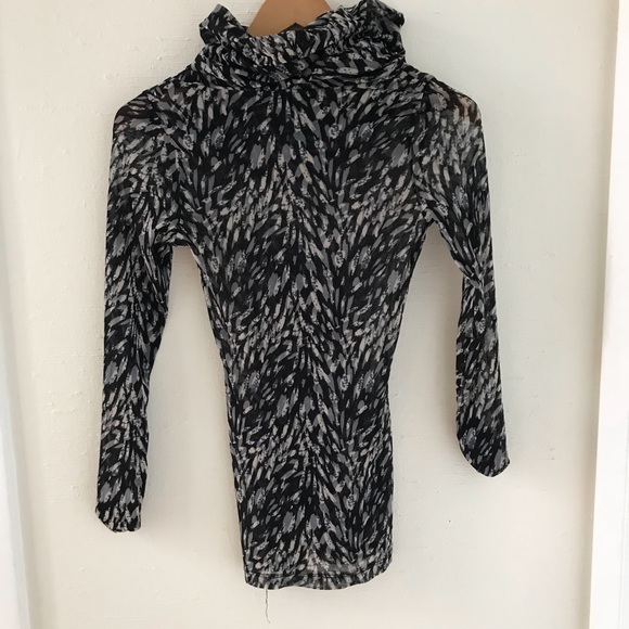 Karen Kane Mesh Sheer Cowl Neck Long Sleeve - Picture 1 of 4